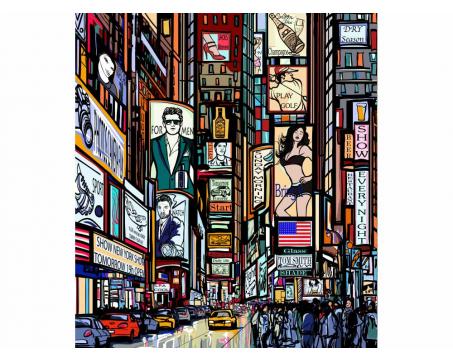 Fototapeta MS-3-0013 Times Square kreslený 225 x 250 cm