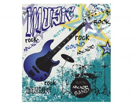 Fototapeta MS-3-0323 Modrá gitara 225 x 250 cm