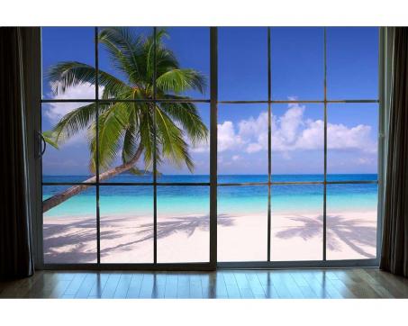 Fototapeta MS-5-0203 Okno na pláž 375 x 250 cm