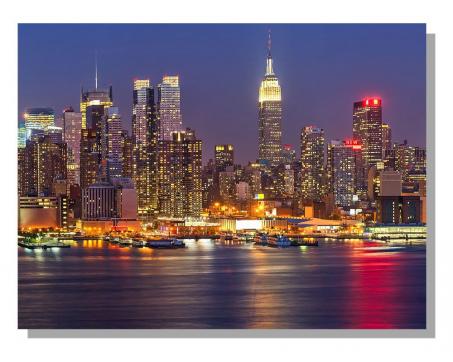 Obrazy na plátne Dimex - Nočný Manhattan 100 x 75 cm