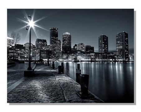 Obrazy na plátne Dimex - Boston čiernobiely 100 x 75 cm