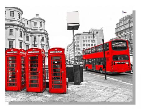 Obrazy na plátne Dimex - Londýn - telefónne búdky 100 x 75 cm