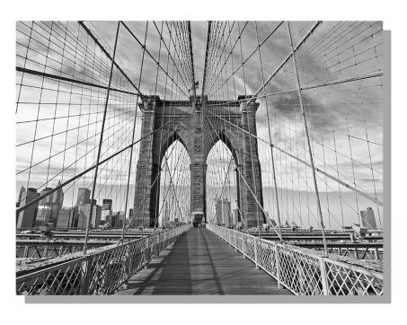 Obrazy na plátne Dimex - Brooklyn čiernobiely - čiernobiely 100 x 75 cm