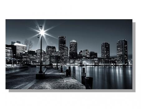 Obrazy na plátne Dimex - Boston čiernobiely 90 x 50 cm