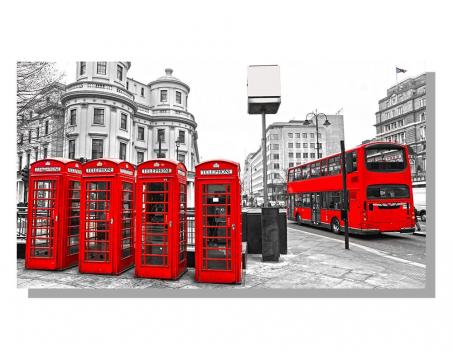 Obrazy na plátne Dimex - Londýn - telefónne búdky 90 x 50 cm