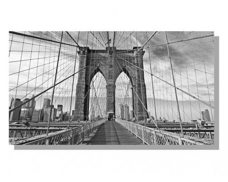 Obrazy na plátne Dimex - Brooklyn čiernobiely 90 x 50 cm