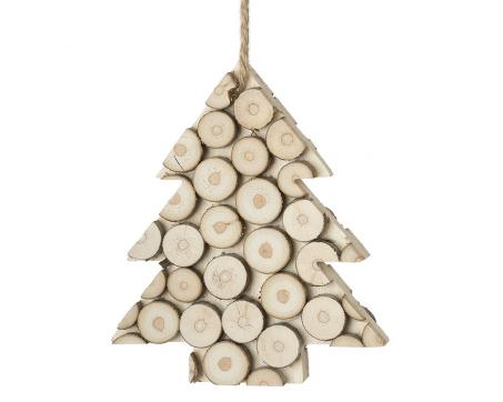 Vianočná dekorácia Stromček drevený, 9 cm - ZĽAVA 80%