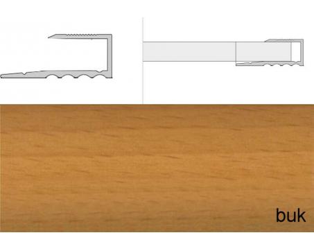 Prechodové lišty A63 šírka 1,6 cm, dĺžka 270 cm - buk