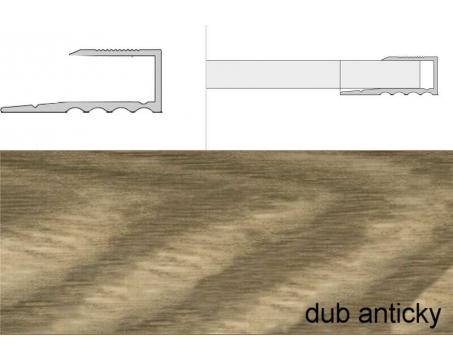 Prechodové lišty A63 šírka 1,6 cm, dĺžka 270 cm - dub antický
