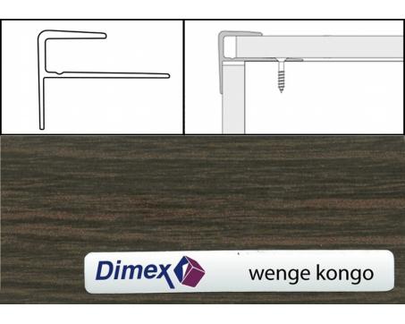 Prechodové lišty s lištou A60 šírka 1,6 x 2,3 cm dĺžka 270 cm - wenge kongo