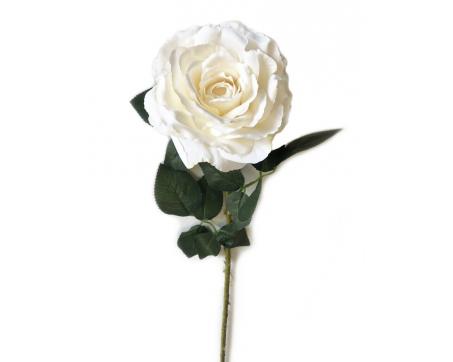 Dekoračný umelý kvet - Ruža biela 80 cm