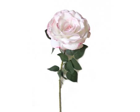 Dekoračný umelý kvet - Ruža bieloružová 80 cm