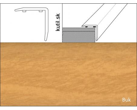 Prechodové lišty VPS3 šírka 2 x 2 cm, dĺžka 93 cm - buk - VÝPREDAJ
