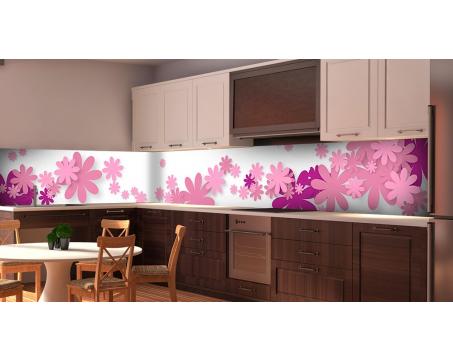 Fototapeta do kuchyne SKKI-5031 Ružové kvety, dĺžka 180 - 660 cm