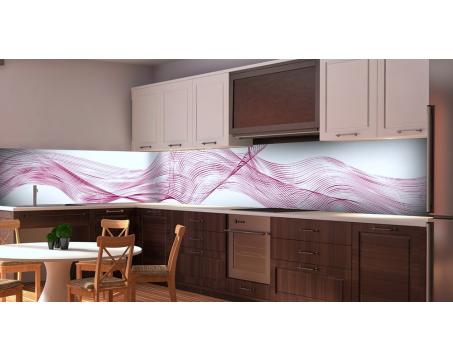 Fototapeta do kuchyne SKKI-5044 3D vlny fialovo-cviklové, dĺžka 180 - 660 cm