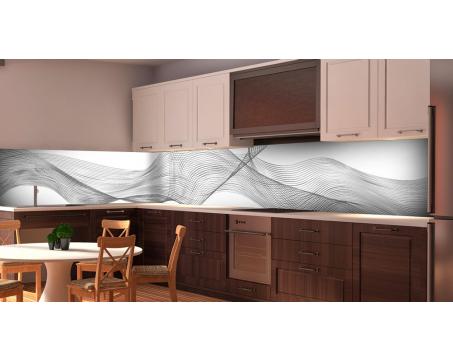 Fototapeta do kuchyne SKKI-5045 3D vlny šedé, dĺžka 180 - 660 cm