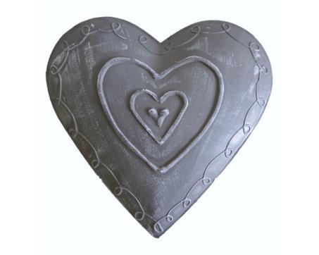 Dekorácia srdce, šedé 17 cm