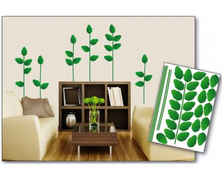 Dekoračné nálepky na stenu Zelené rastlinky - 50 x 70 cm