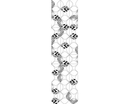 Tapetový pás TP-5527-SK Kreslené listy bieločierne, 70 x 270 cm 