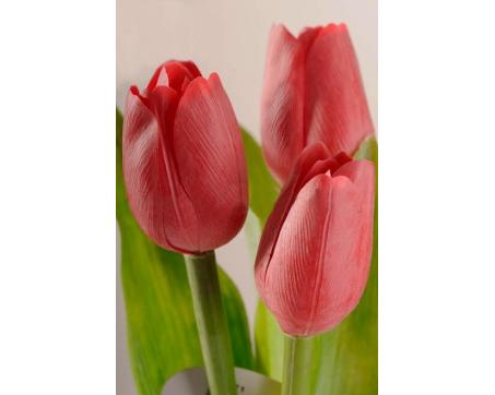 Dekoračný umelý kvet - Tulipán červevý 40 cm