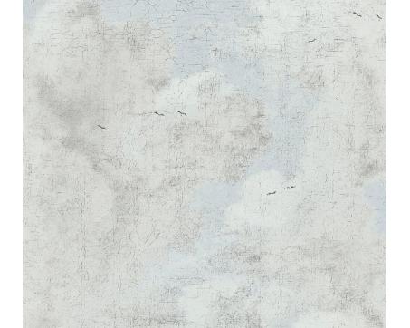 Tapeta so vzorom oblakov - krémová, modrá 37649-1