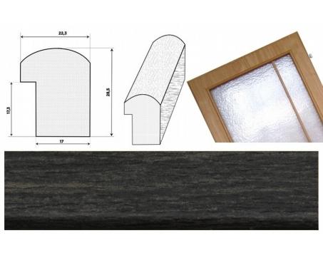 Zasklievacia lišta na dvere - Wenge  2,2 x 2,85 cm