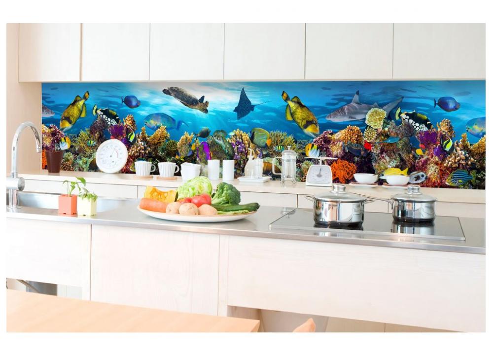 Kuchynská zástena z akrylátového skla – Morské ryby