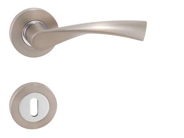 Dverové kľučky Spirit rozetové- nikel perla / chróm lesklý, rozeta s WC otvorom