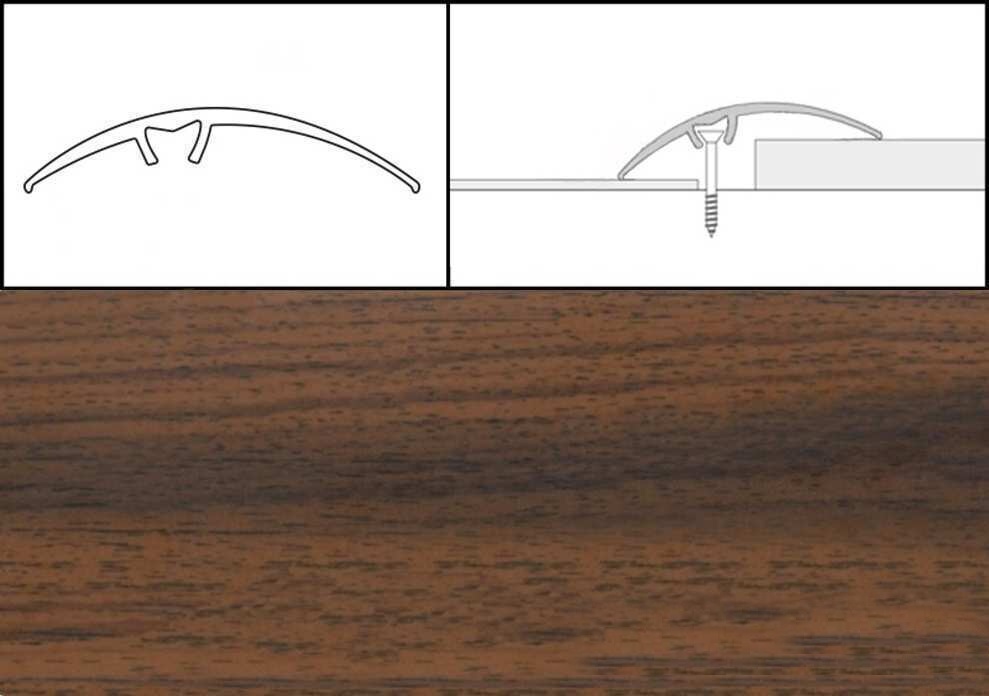 Prechodové lišty A65, šírka 5 cm x dĺžka 270 cm - teak indický