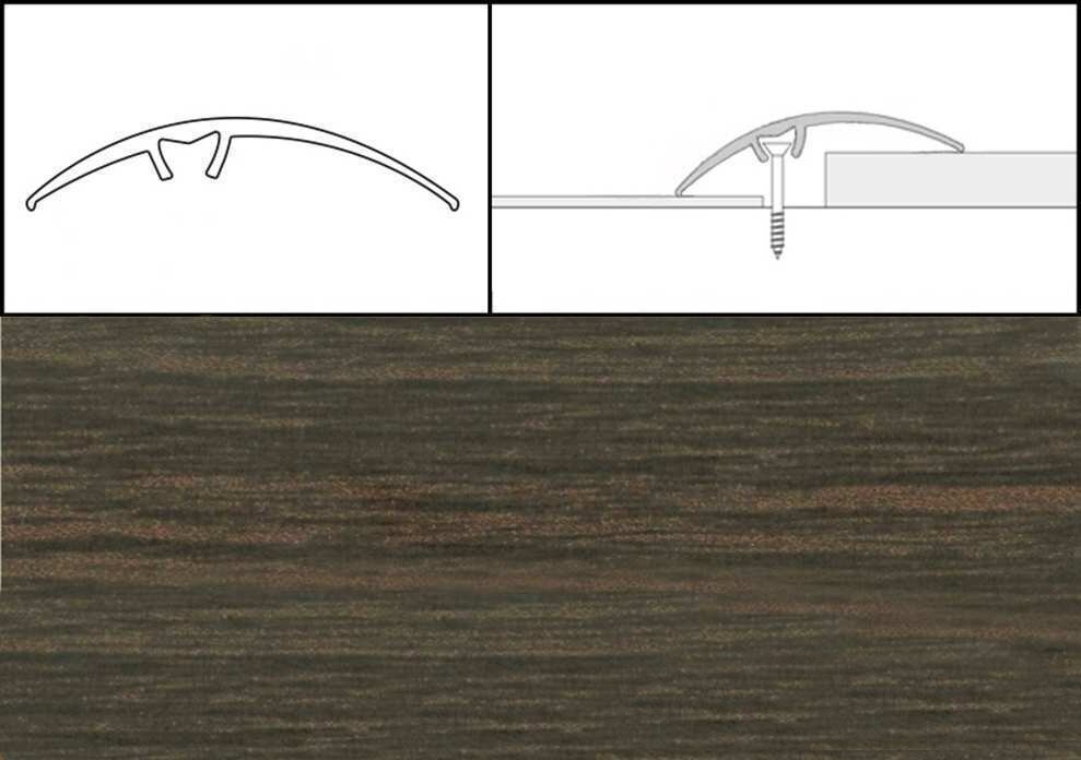 Prechodové lišty A65, šírka 5 cm x dĺžka 270 cm - wenge kongo