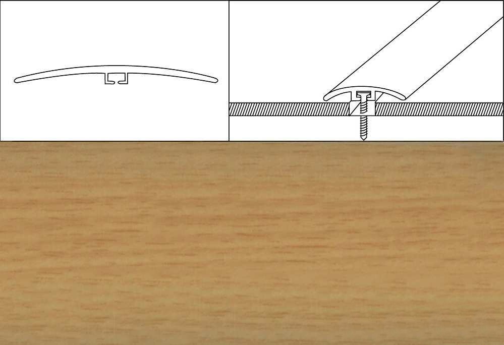 Prechodové lišty A64, šírka 4 cm x dĺžka 270 cm - buk jasný