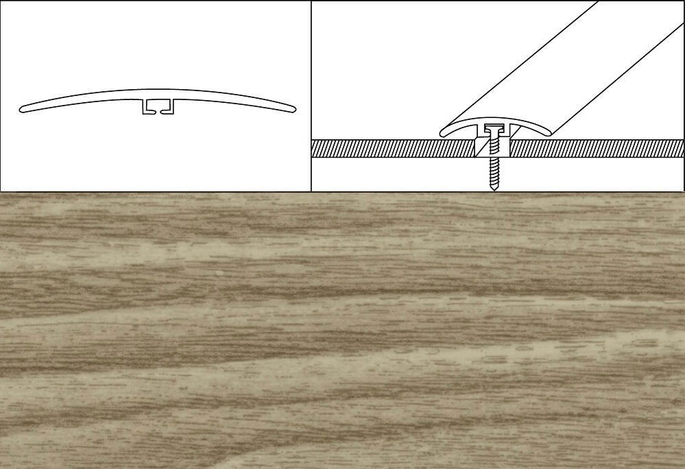 Prechodové lišty A64, šírka 4 cm x dĺžka 270 cm - dub arctic