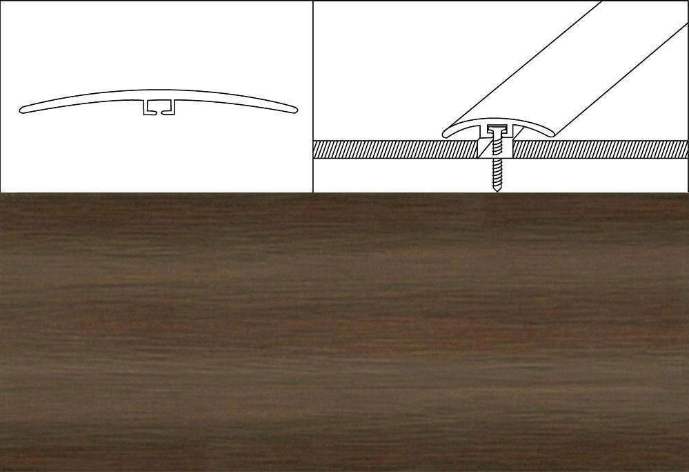 Prechodové lišty A64, šírka 4 cm x dĺžka 270 cm - gaštan japonský