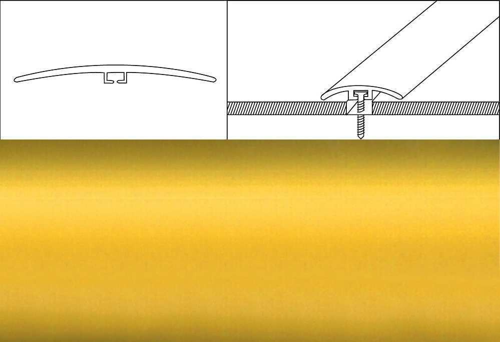 Prechodové lišty A64, šírka 4 cm x dĺžka 93 cm - zlatá