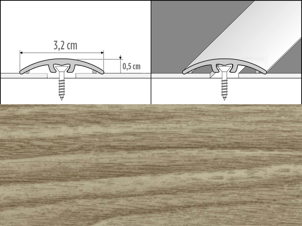 Prechodové lišty A66, šírka 3,2 cm x dĺžka 93 cm - dub arctic