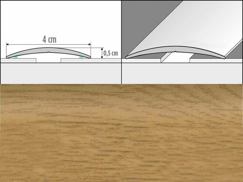 Prechodové lišty A13, šírka 4 cm x dĺžka 270 cm - dub jasný