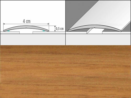 Prechodové lišty A13, šírka 4 cm x dĺžka 93 cm - hikora