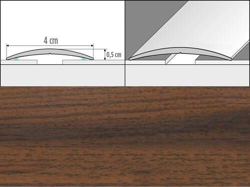 Prechodové lišty A13, šírka 4 cm x dĺžka 93 cm - teak indický