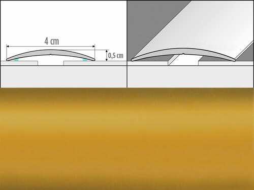 Prechodové lišty A13, šírka 4 cm x dĺžka 270 cm - zlatá