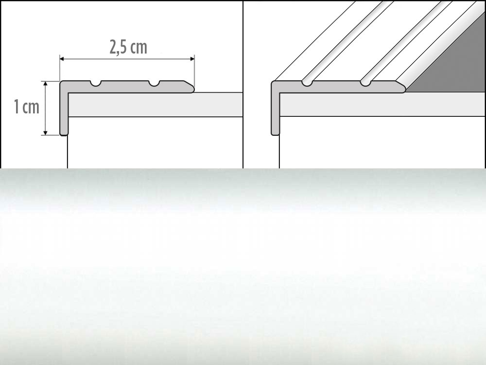 Prechodové lišty A31 šírka 2,5 x 1 cm, dĺžka 90 cm - biela