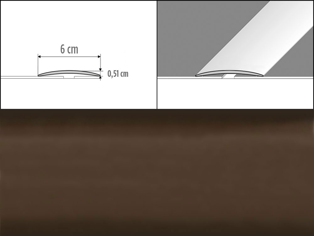Prechodové lišty A70, šírka 6 cm x dĺžka 100 cm - bronz