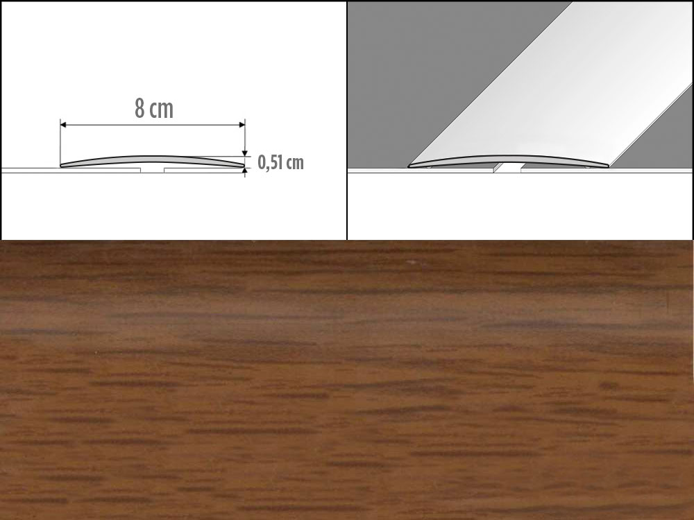 Prechodové lišty A71, šírka 8 cm x dĺžka 100 cm - frézia