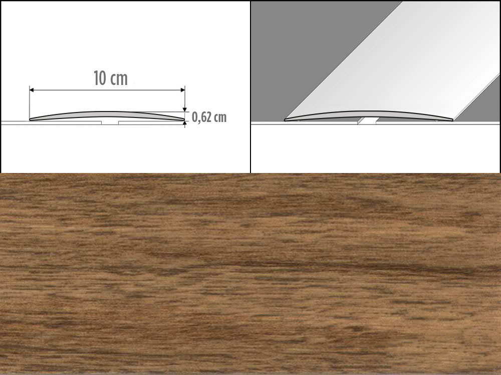 Prechodové lišty A72, šírka 10 cm x dĺžka 100 cm - merbau
