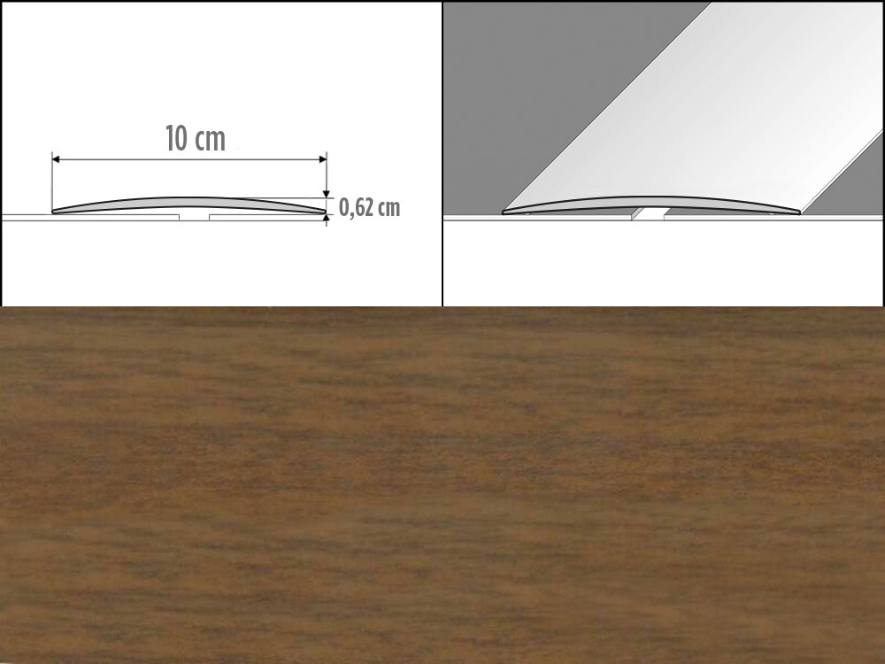 Prechodové lišty A72, šírka 10 cm x dĺžka 100 cm - orech chile