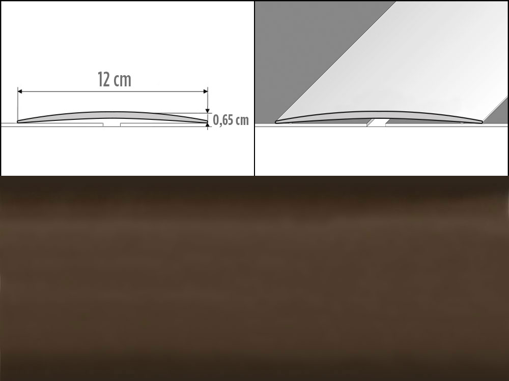 Prechodové lišty A73, šírka 12 cm x dĺžka 100 cm - bronz