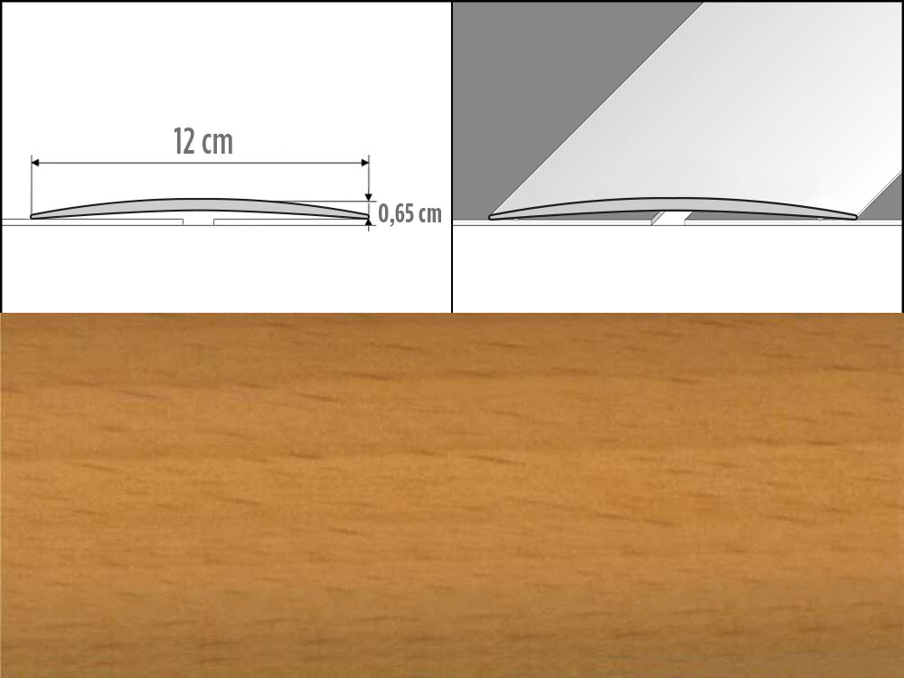 Prechodové lišty A73, šírka 12 cm x dĺžka 100 cm - buk