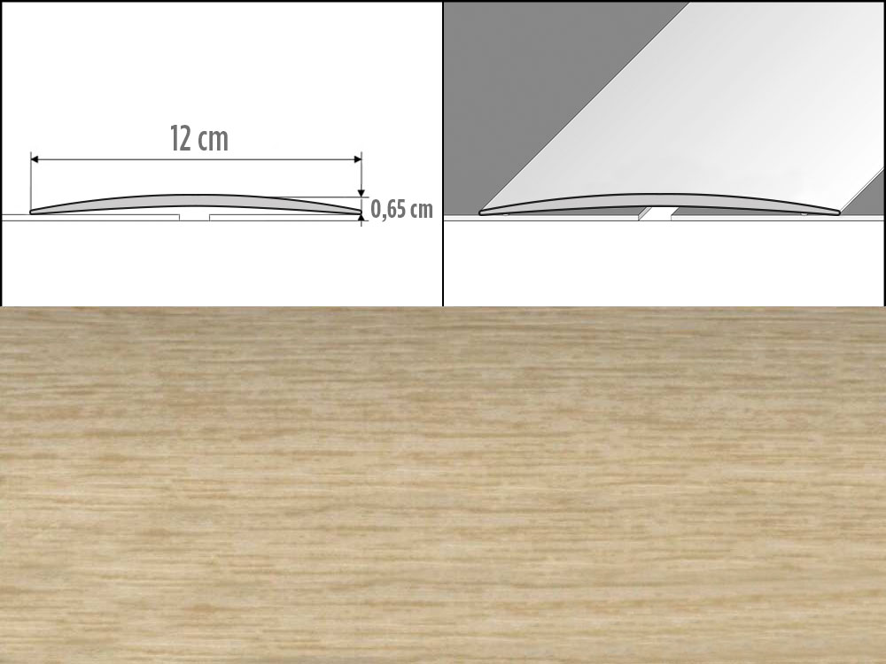 Prechodové lišty A73, šírka 12 cm x dĺžka 100 cm - dub mocca