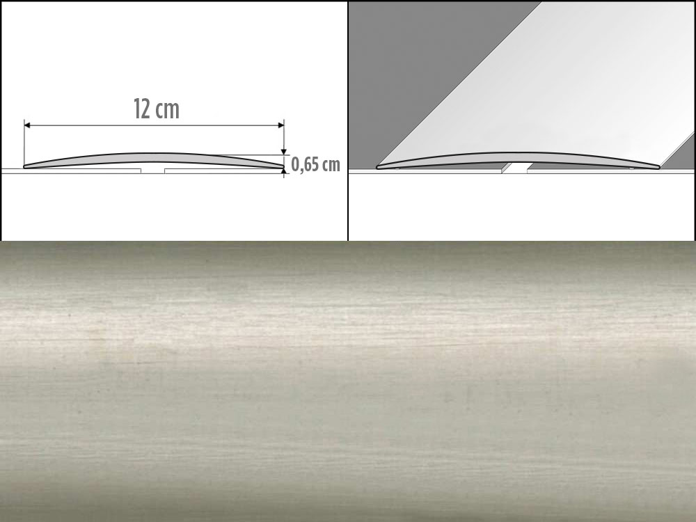 Prechodové lišty A73, šírka 12 cm x dĺžka 200 cm - inox