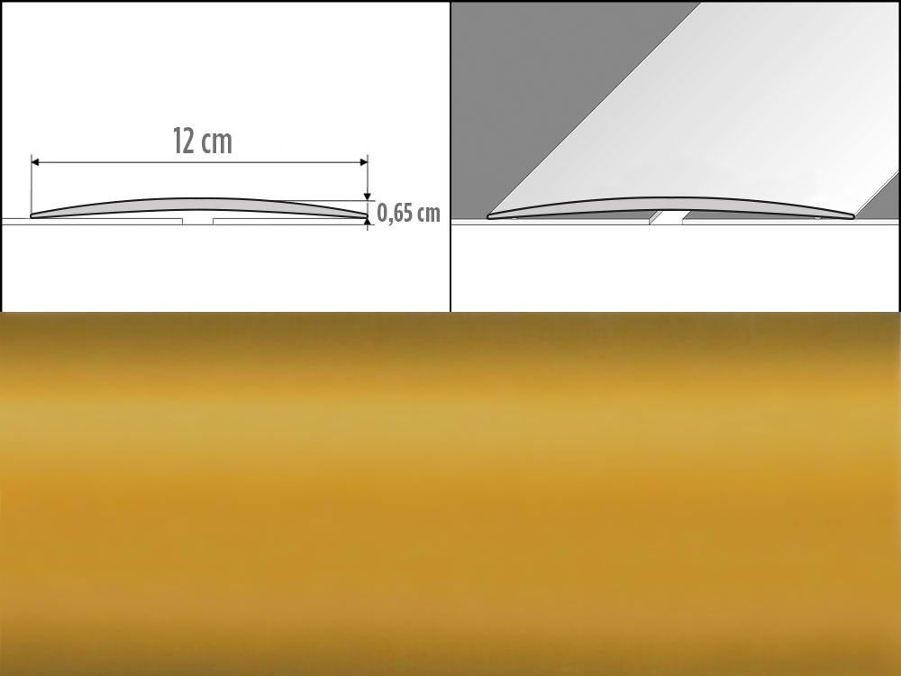 Prechodové lišty A73, šírka 12 cm x dĺžka 200 cm - zlatá