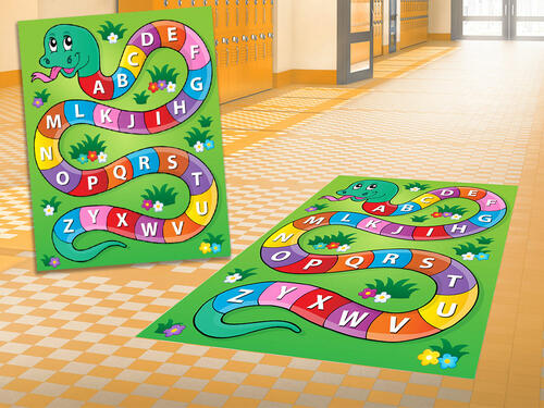 Nálepky na podlahu - Slovenská abeceda had